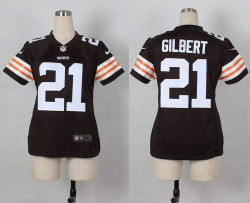  Browns #21 Justin Gilbert Brown Team Color Women's Stitched NFL Elite Jersey