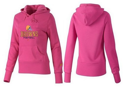 Women's Cleveland Browns Authentic Logo Pullover Hoodie Pink