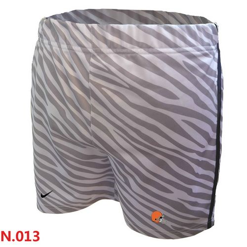 Women's  NFL Cleveland Browns Embroidered Team Logo Zebra Stripes Shorts