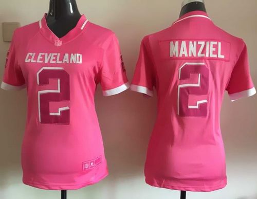  Browns #2 Johnny Manziel Pink Women's Stitched NFL Elite Bubble Gum Jersey