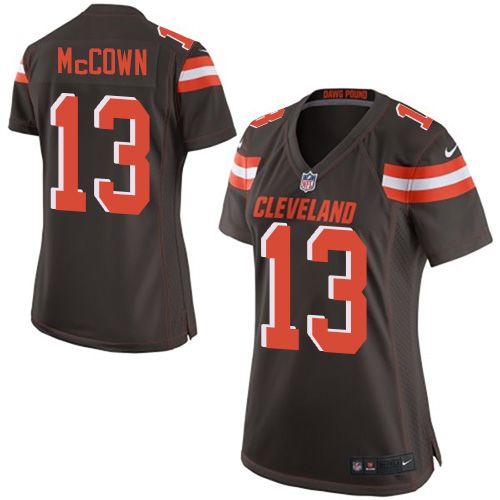  Browns #13 Josh McCown Brown Team Color Women's Stitched NFL New Elite Jersey