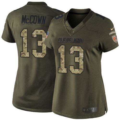  Browns #13 Josh McCown Green Women's Stitched NFL Limited Salute to Service Jersey