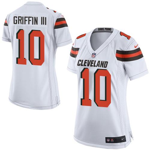  Browns #10 Robert Griffin III White Women's Stitched NFL New Elite Jersey