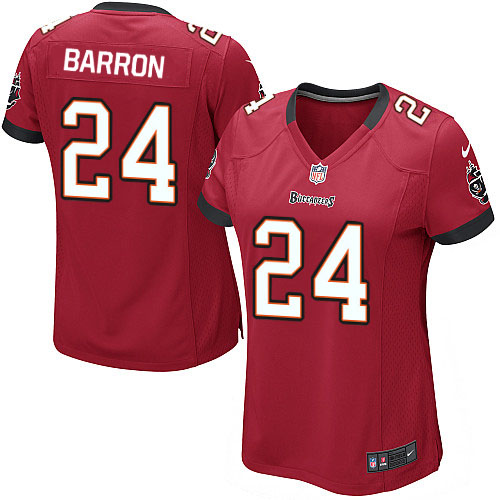  Buccaneers #24 Mark Barron Red Team Color Women's NFL Game Jersey