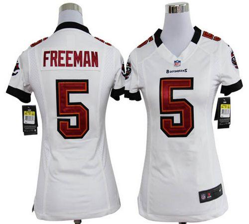  Buccaneers #5 Josh Freeman White Women's Stitched NFL Elite Jersey