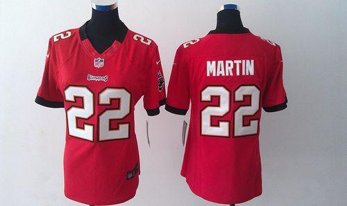  Buccaneers #22 Doug Martin Red Team Color Women's Stitched NFL Limited Jersey