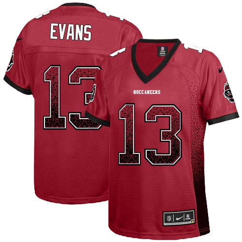  Buccaneers #13 Mike Evans Red Team Color Women's Stitched NFL Elite Drift Fashion Jersey