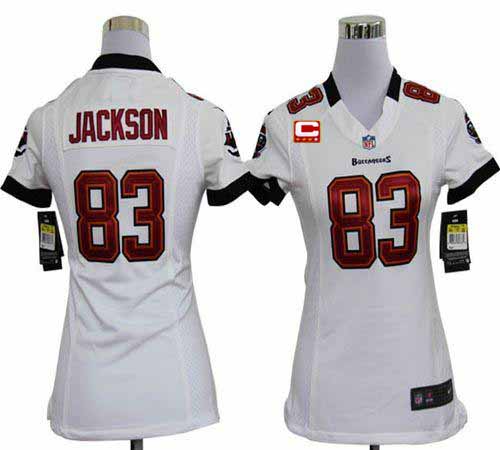  Buccaneers #83 Vincent Jackson White With C Patch Women's Stitched NFL Elite Jersey