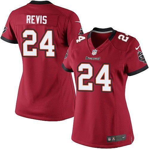  Buccaneers #24 Darrelle Revis Red Team Color Women's Stitched NFL Elite Jersey