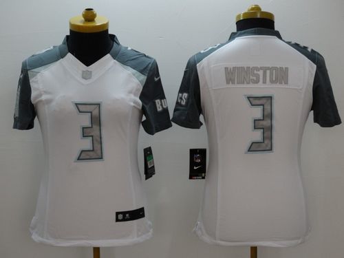  Buccaneers #3 Jameis Winston White Women's Stitched NFL Limited Platinum Jersey
