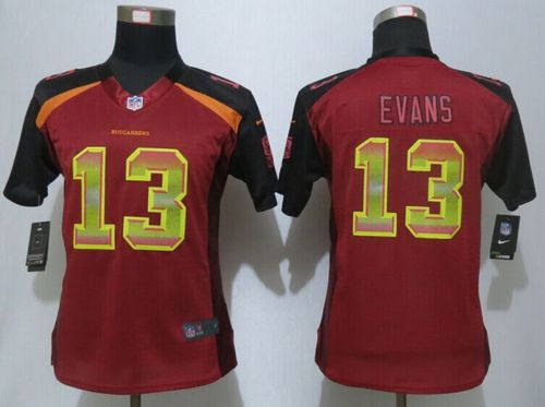  Buccaneers #13 Mike Evans Red Team Color Women's Stitched NFL Elite Strobe Jersey