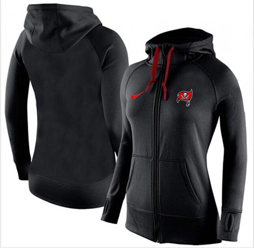 Women's  Tampa Bay Buccaneers Full Zip Performance Hoodie Black