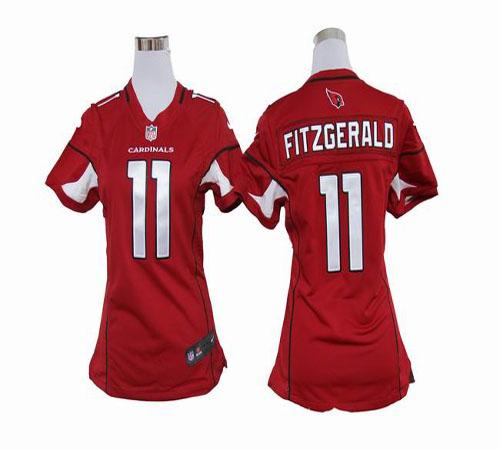  Cardinals #11 Larry Fitzgerald Red Team Color Women's Stitched NFL Elite Jersey