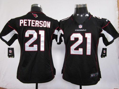  Cardinals #21 Patrick Peterson Black Alternate Women's Stitched NFL Elite Jersey