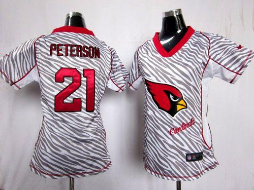  Cardinals #21 Patrick Peterson Zebra Women's Stitched NFL Elite Jersey