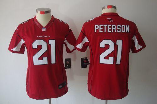  Cardinals #21 Patrick Peterson Red Team Color Women's Stitched NFL Limited Jersey