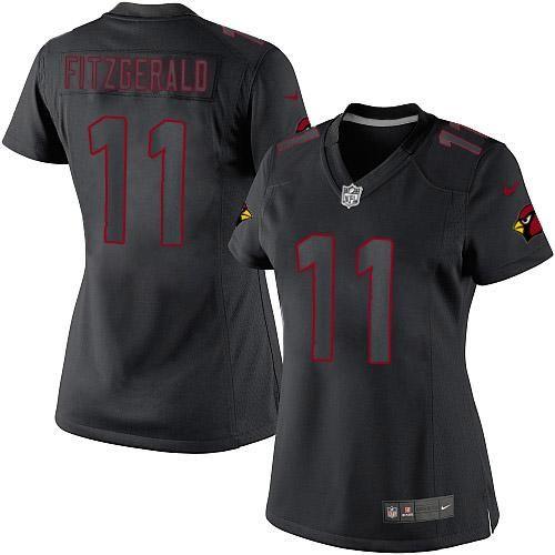  Cardinals #11 Larry Fitzgerald Black Impact Women's Stitched NFL Limited Jersey