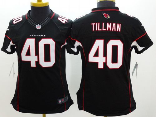  Cardinals #40 Pat Tillman Black Alternate Women's Stitched NFL Limited Jersey