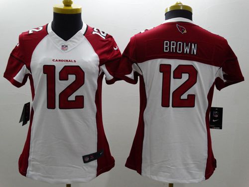  Cardinals #12 John Brown White Women's Stitched NFL Limited Jersey