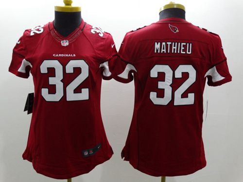  Cardinals #32 Tyrann Mathieu Red Team Color Women's Stitched NFL Limited Jersey
