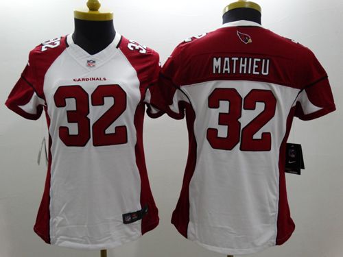  Cardinals #32 Tyrann Mathieu White Women's Stitched NFL Limited Jersey