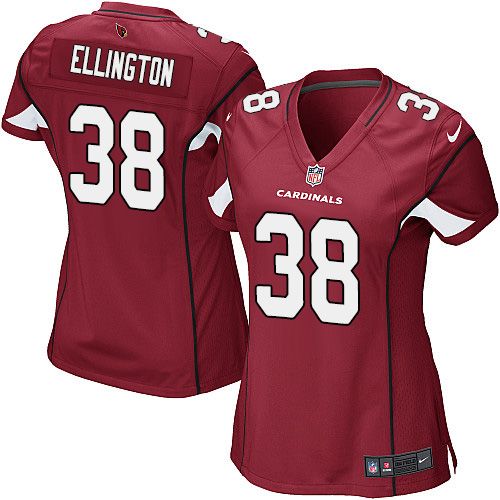  Cardinals #38 Andre Ellington Red Team Color Women's Stitched NFL Elite Jersey