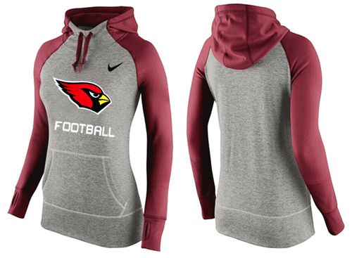 Women's  Arizona Cardinals Performance Hoodie Grey & Red_1