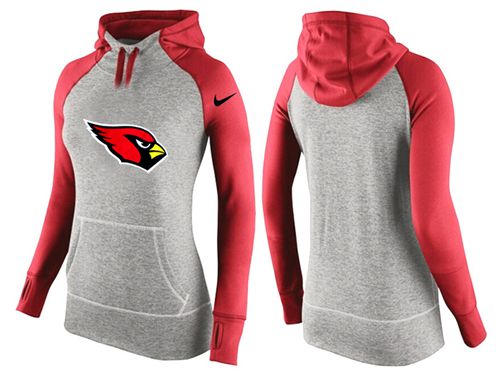 Women's  Arizona Cardinals Performance Hoodie Grey & Red_3