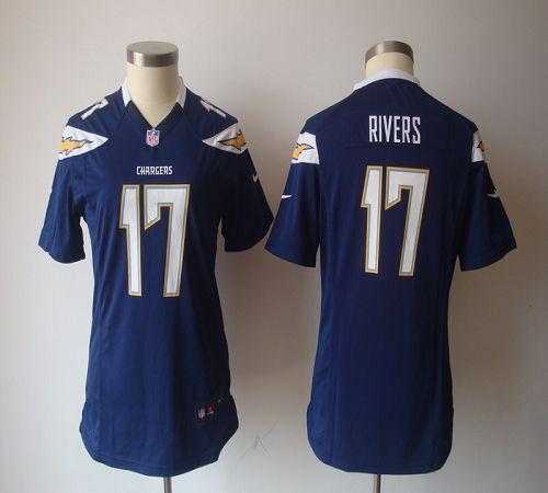  Chargers #17 Philip Rivers Navy Blue Team Color Women's NFL Game Jersey