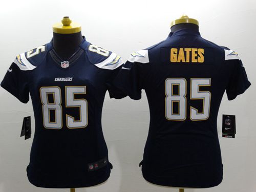  Chargers #85 Antonio Gates Navy Blue Team Color Women's Stitched NFL New Limited Jersey