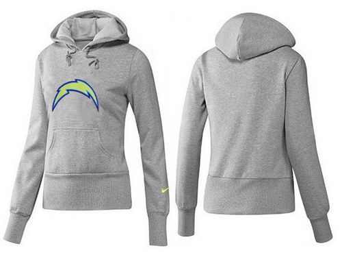 Women's San Diego Chargers Logo Pullover Hoodie Grey