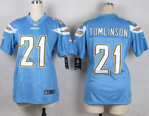 Chargers #21 LaDainian Tomlinson Electric Blue Alternate Women's Stitched NFL New Elite Jersey