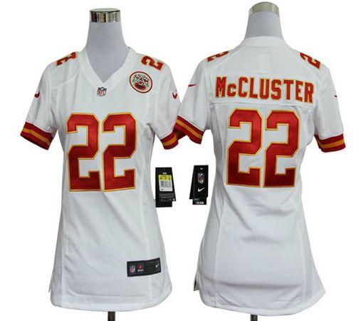  Chiefs #22 Dexter McCluster White Women's Stitched NFL Elite Jersey