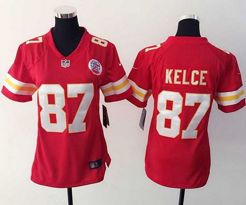  Chiefs #87 Travis Kelce Red Team Color Women's Stitched NFL Elite Jersey