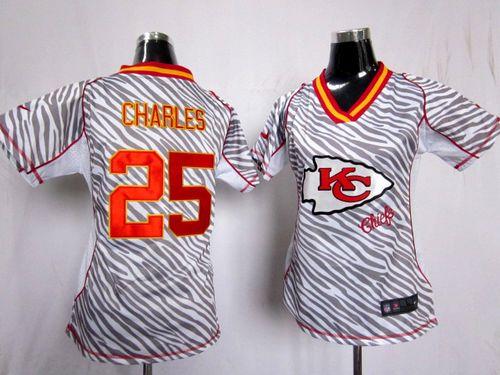  Chiefs #25 Jamaal Charles Zebra Women's Stitched NFL Elite Jersey