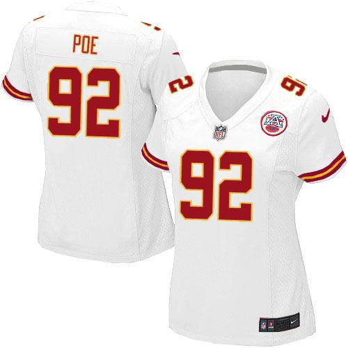  Chiefs #92 Dontari Poe White Women's Stitched NFL Elite Jersey
