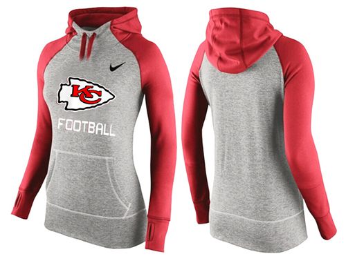 Women's  Kansas City Chiefs Performance Hoodie Grey & Red_1