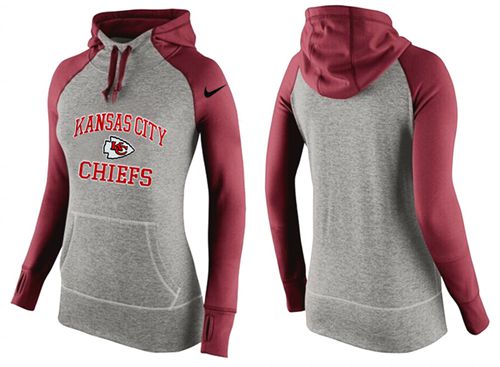 Women's  Kansas City Chiefs Performance Hoodie Grey & Red_3