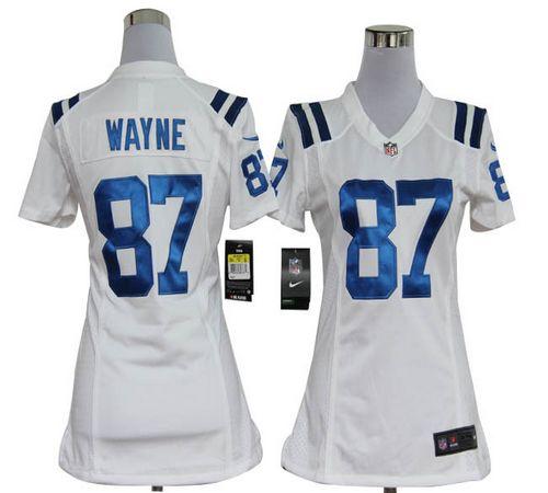  Colts #87 Reggie Wayne White Women's Stitched NFL Elite Jersey