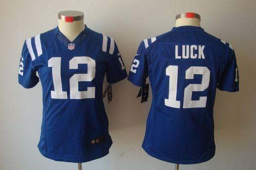  Colts #12 Andrew Luck Royal Blue Team Color Women's Stitched NFL Limited Jersey