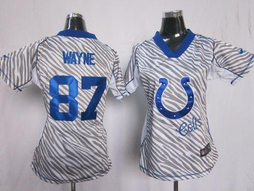  Colts #87 Reggie Wayne Zebra Women's Stitched NFL Elite Jersey
