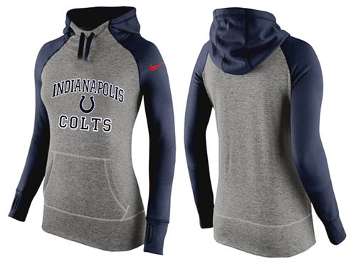 Women's  Indianapolis Colts Performance Hoodie Grey & Dark Blue