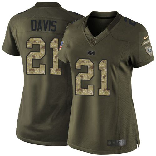  Colts #21 Vontae Davis Green Women's Stitched NFL Limited Salute to Service Jersey