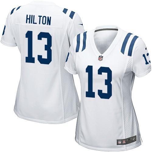  Colts #13 T.Y. Hilton White Women's Stitched NFL Elite Jersey