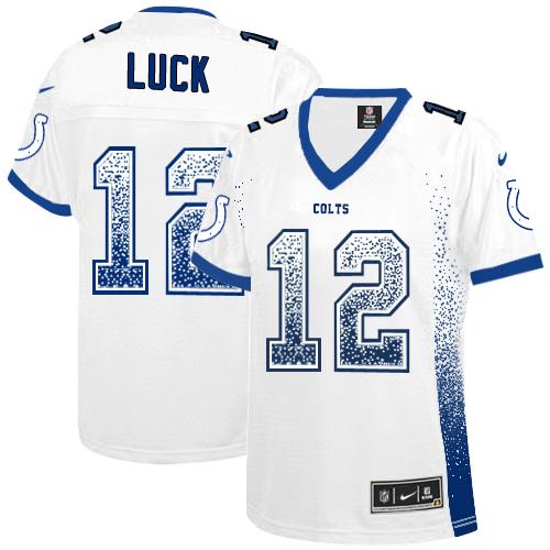  Colts #12 Andrew Luck White Women's Stitched NFL Elite Drift Fashion Jersey