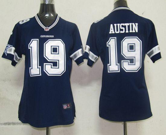 Cowboys #19 Miles Austin Navy Blue Team Color Women's Stitched NFL Elite Jersey