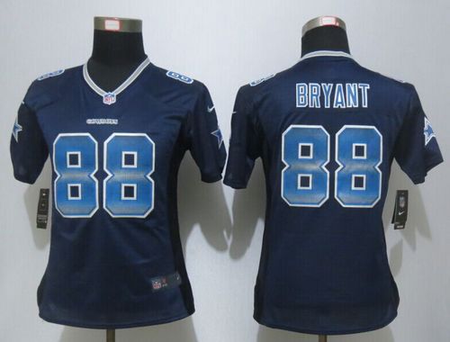  Cowboys #88 Dez Bryant Navy Blue Team Color Women's Stitched NFL Elite Strobe Jersey