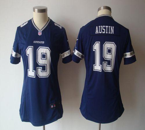  Cowboys #19 Miles Austin Navy Blue Team Color Women's NFL Game Jersey