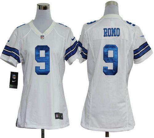  Cowboys #9 Tony Romo White Women's Stitched NFL Elite Jersey