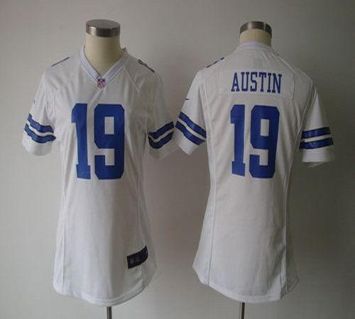  Cowboys #19 Miles Austin White Women's NFL Game Jersey